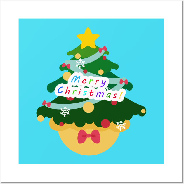 Merry Christmas Tree Wall Art by 9XUANFOX